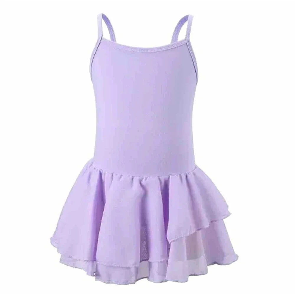 Girls Lavender Purple One Piece Tutu Leotard Dance Ballet Dress Gymnastic 9-10 M